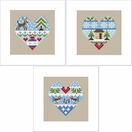 Festive Hearts Cross Stitch Christmas Card Kits - Set Of 3 additional 1