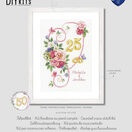 Floral Wedding Anniversary Cross Stitch Kit (Personalise the number and names) additional 4