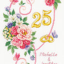 Floral Wedding Anniversary Cross Stitch Kit (Personalise the number and names) additional 1