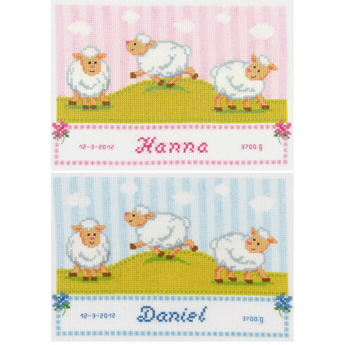 Counting Sheep Birth Sampler Cross Stitch Kit