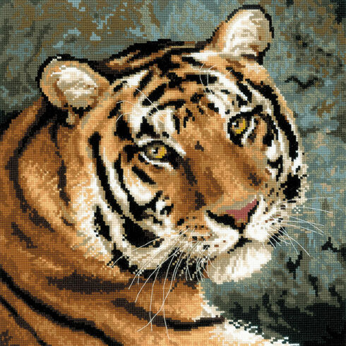 Siberian Tiger Face Cross Stitch Kit