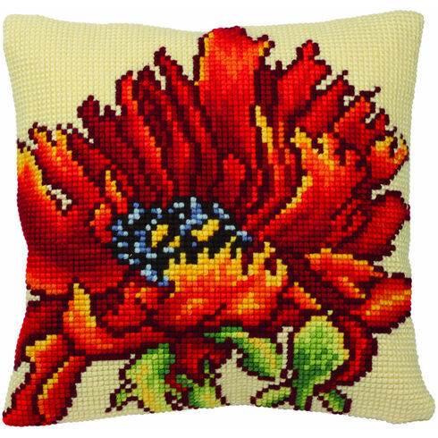 Delicious Poppy Cushion Panel Cross Stitch Kit