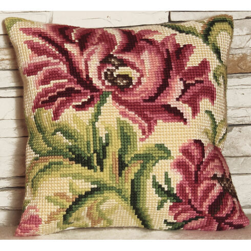 Wild Rose Left Cushion Panel Cross Stitch Kit