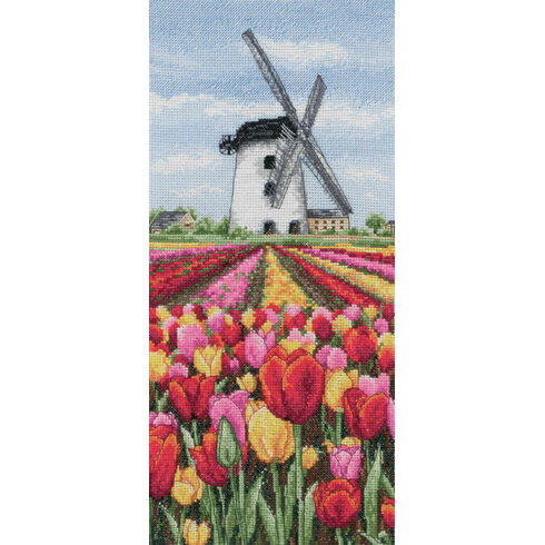 Dutch Tulips Landscape Cross Stitch Kit