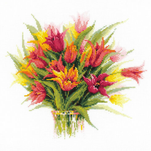 Tulips In A Vase Cross Stitch Kit