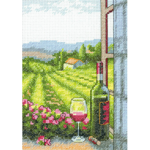 Wine With A View Cross Stitch Kit