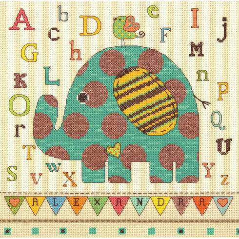 Baby Elephant ABC Cross Stitch Kit