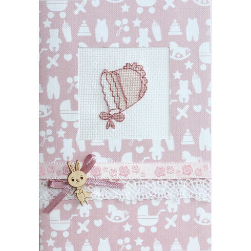 Pink Bonnet Cross Stitch Card Kit