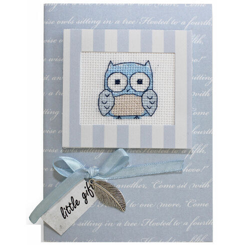 Blue Owl Cross Stitch Card Kit