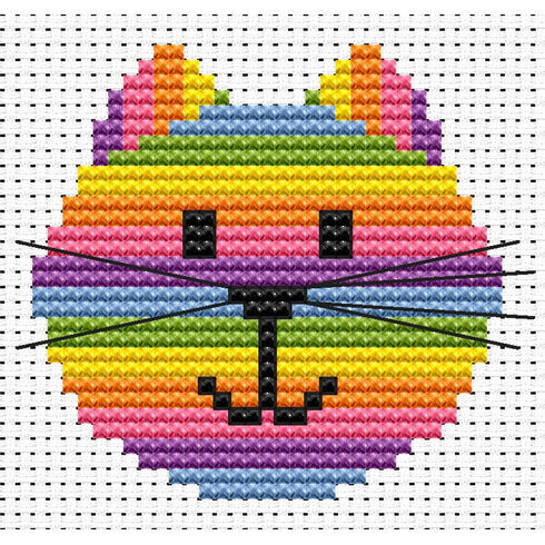 Sew Simple Cat Head Cross Stitch Kit