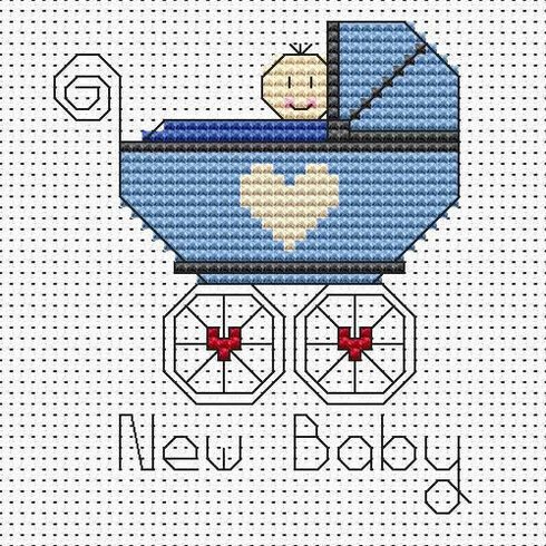New Baby Boy Cross Stitch Card Kit