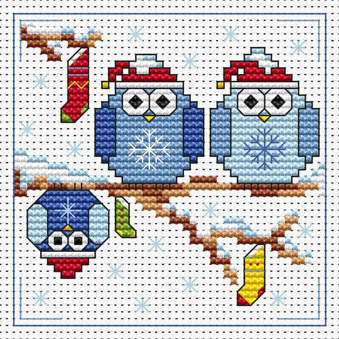 The Twitts Christmas Cross Stitch Card Kit