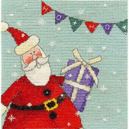 Santa With Bunting Cross Stitch Kit