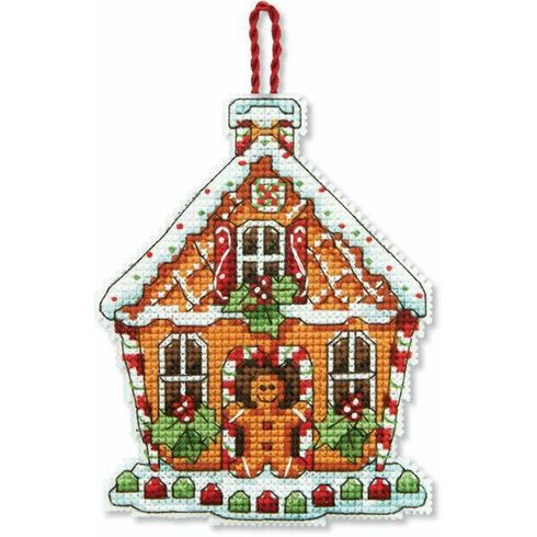 Gingerbread House Ornament Cross Stitch Kit