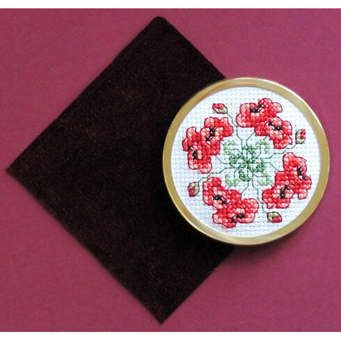 Poppy Handbag Mirror Cross Stitch Kit