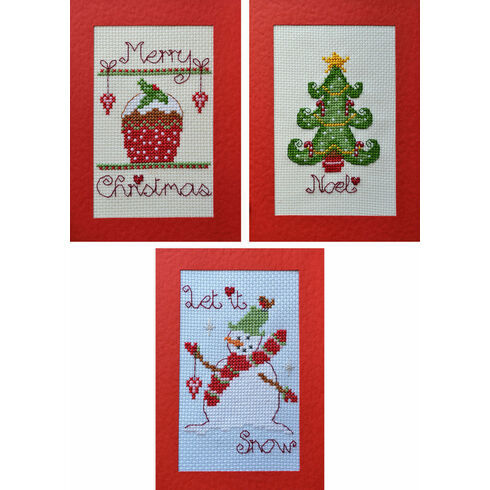 Christmas Cupcake, Tree & Snowman Card Kits (Pack A)