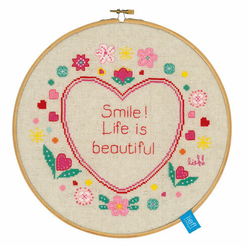 Life Is Beautiful Cross Stitch Hoop Kit