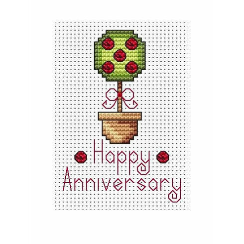 Anniversary Topiary Cross Stitch Card Kit