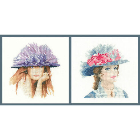 Set Of Two Elegance Miniature Cross Stitch Kits - Miranda And Maria