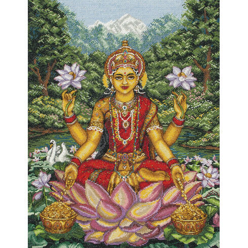 Goddess Lakshmi Cross Stitch Kit