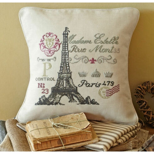 French Postcard Value Cross Stitch Cushion Front Kit