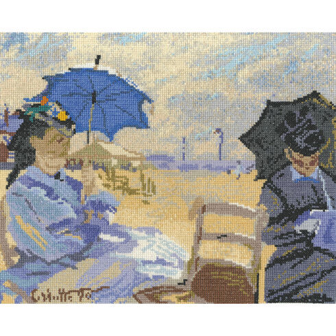 Claude Monet - The Beach At Trouville Cross Stitch Kit