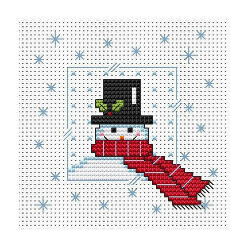 Snowy Snowman Cross Stitch Card Kit