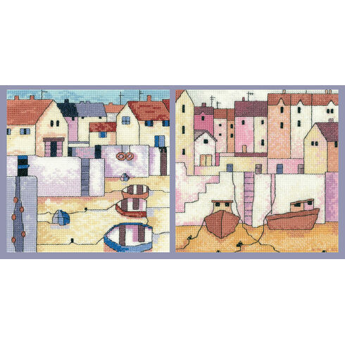 Set Of 2 - Harbour Wall & Harbour View Cross Stitch Kits