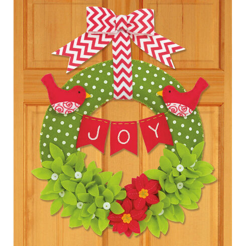 Joy Felt Applique Wreath Kit