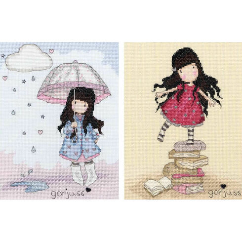 Gorjuss New Heights and Puddles Of Love Set Of Two Cross Stitch Kits