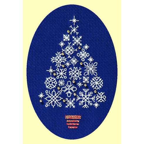 Snowflake Tree Cross Stitch Christmas Card Kit