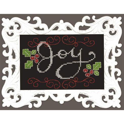 Joy Chalkboard Cross Stitch Kit With Frame