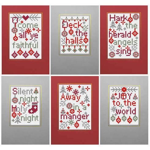 Christmas Carols 1 Cross Stitch Card Kits (Set Of 6)