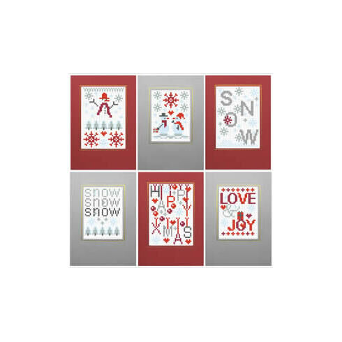 Christmas Snow Cross Stitch Card Kits (Set of 6)