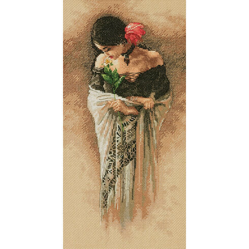 The Red Rose Figure Cross Stitch Kit