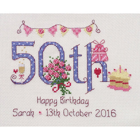 50th Birthday Cross Stitch Kit