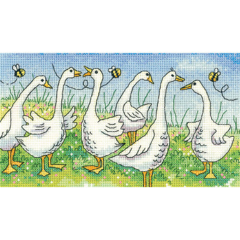 Gossiping Geese Cross Stitch Kit