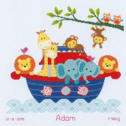 Animals In The Boat Cross Stitch Kit
