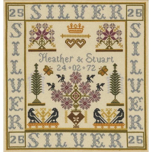 Silver Anniversary Sampler Cross Stitch Kit