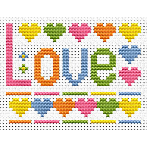Sew Simple Love Cross Stitch Kit