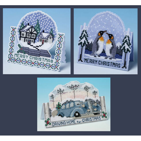 3D Favourites Cross Stitch Christmas Card Kits (Set Of 3)