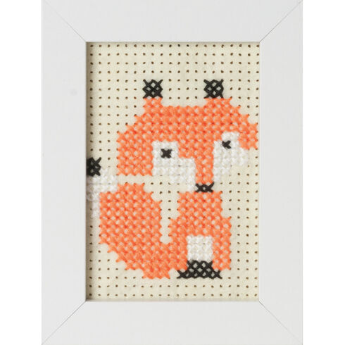 Fox Felt Cross Stitch Kit With Frame