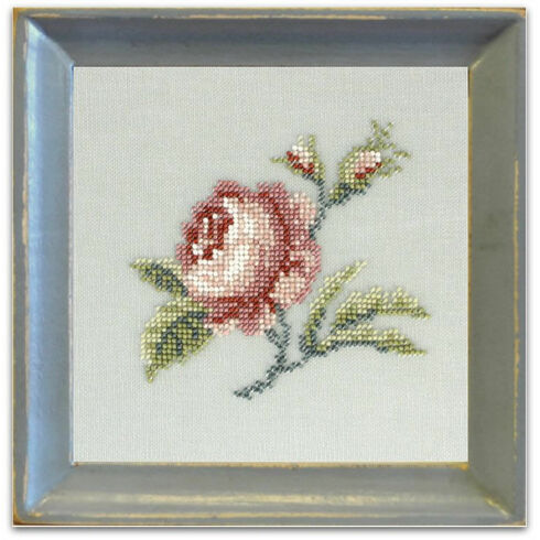 Antique Rose Beadwork Embroidery Linen Kit
