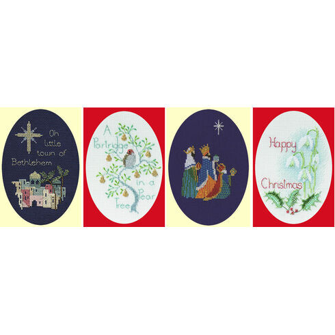 Christmas Selection Set Of 4 Cross Stitch Card Kits