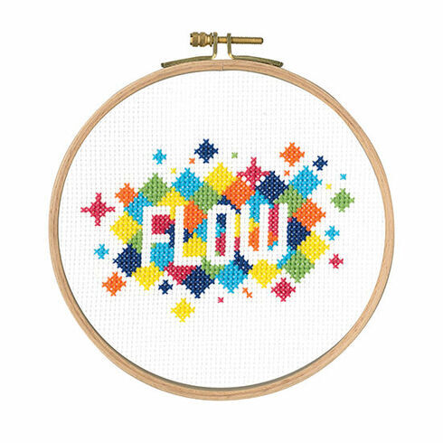 Flow Cross Stitch Kit With Hoop