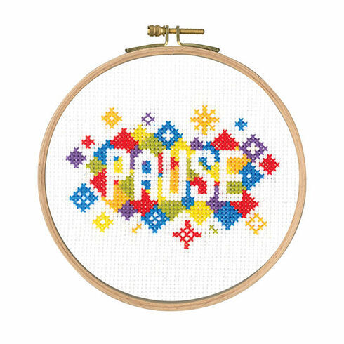 Pause Cross Stitch Kit With Hoop