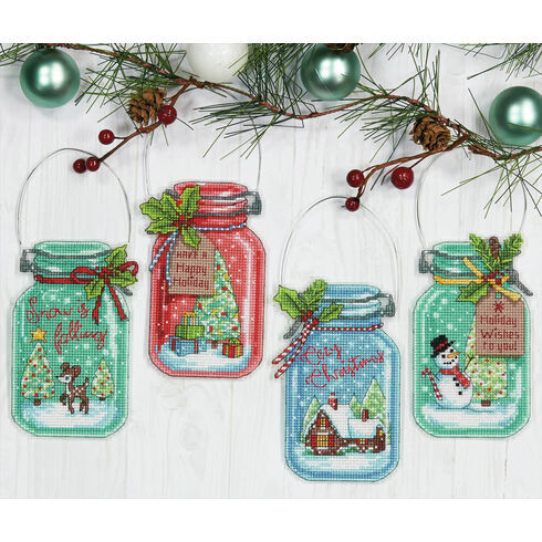 Christmas Jar Ornaments Cross Stitch Kit