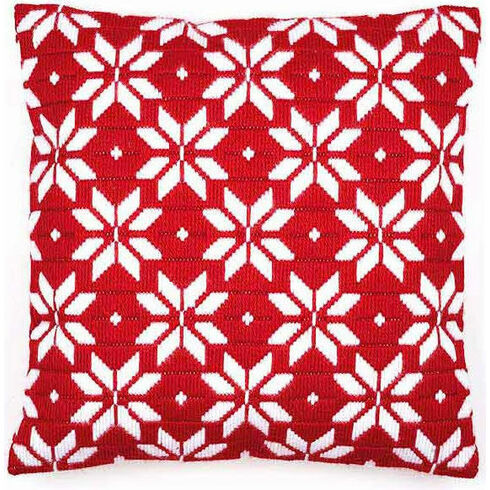 Bold Geometric Flowers Long Stitch Cushion Panel Kit