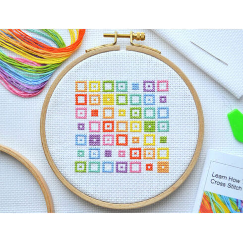 Beginners Squares - Learn How To Cross Stitch Complete Tutorial Kit