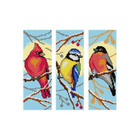 Birds Set Of 3 Counted Cross Stitch Bookmark Kits
